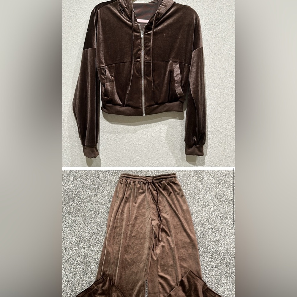 Brand New From Boutique. Hooded Zip Jacket And Straight Leg Pants Outfit. Small
